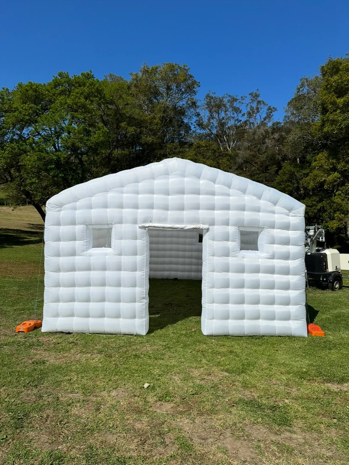Large white inflatable party house